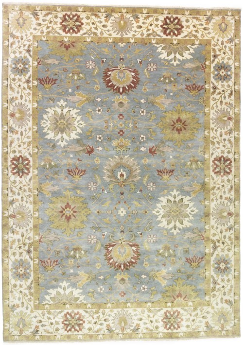 Blue-gray Floral Osh Chobi 10X14 Peshawar Oriental Rug