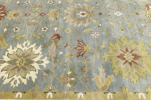 Blue-gray Floral Osh Chobi 10X14 Peshawar Oriental Rug