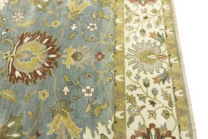 Blue-gray Floral Osh Chobi 10X14 Peshawar Oriental Rug
