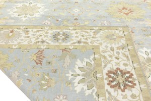 Blue-gray Floral Osh Chobi 10X14 Peshawar Oriental Rug