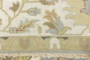 Blue-gray Floral Osh Chobi 10X14 Peshawar Oriental Rug