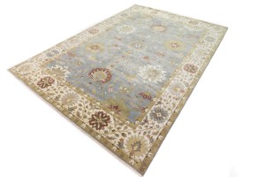 Blue-gray Floral Osh Chobi 10X14 Peshawar Oriental Rug