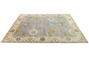 Blue-gray Floral Osh Chobi 10X14 Peshawar Oriental Rug