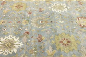 Blue-gray Floral Osh Chobi 10X14 Peshawar Oriental Rug