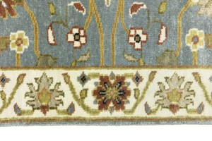 Blue-gray Floral Osh Chobi 3X8 Peshawar Oriental Runner Rug