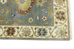 Blue-gray Floral Osh Chobi 3X8 Peshawar Oriental Runner Rug