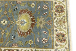 Blue-gray Floral Osh Chobi 3X8 Peshawar Oriental Runner Rug