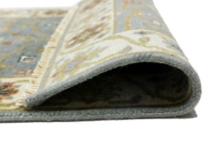 Blue-gray Floral Osh Chobi 3X8 Peshawar Oriental Runner Rug