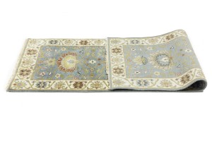 Blue-gray Floral Osh Chobi 3X8 Peshawar Oriental Runner Rug