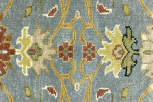 Blue-gray Floral Osh Chobi 3X8 Peshawar Oriental Runner Rug