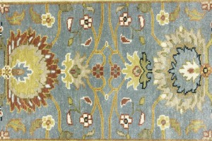 Blue-gray Floral Osh Chobi 3X8 Peshawar Oriental Runner Rug