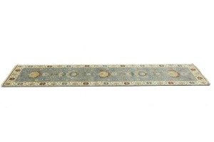 Blue-gray Floral Osh Chobi 2'5X10 Peshawar Oriental Runner Rug