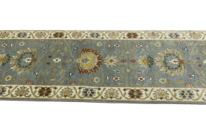 Blue-gray Floral Osh Chobi 2'5X10 Peshawar Oriental Runner Rug