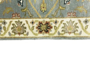 Blue-gray Floral Osh Chobi 2'5X12 Peshawar Oriental Runner Rug