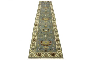 Blue-gray Floral Osh Chobi 2'5X12 Peshawar Oriental Runner Rug