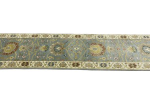 Blue-gray Floral Osh Chobi 2'5X12 Peshawar Oriental Runner Rug