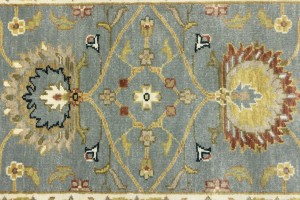 Blue-gray Floral Osh Chobi 2'5X13'9 Peshawar Oriental Runner Rug
