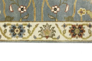 Blue-gray Floral Osh Chobi 2'5X13'9 Peshawar Oriental Runner Rug