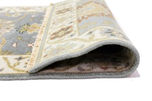 Blue-gray Floral Osh Chobi 2'5X13'9 Peshawar Oriental Runner Rug