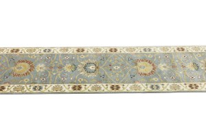 Blue-gray Floral Osh Chobi 2'5X13'9 Peshawar Oriental Runner Rug