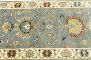 Blue-gray Floral Osh Chobi 2'5X13'9 Peshawar Oriental Runner Rug