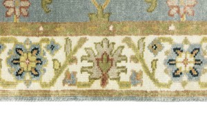 Blue-gray Floral Osh Chobi 3X13 Peshawar Oriental Runner Rug