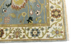 Blue-gray Floral Osh Chobi 3X13 Peshawar Oriental Runner Rug