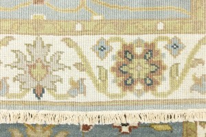 Blue-gray Floral Osh Chobi 3X13 Peshawar Oriental Runner Rug