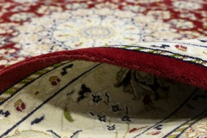 Red Floral 6X6 Indo-Nain Oriental Square Rug