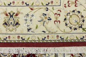 Red Floral 6X6 Indo-Nain Oriental Square Rug