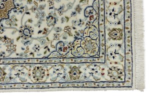 Cream Floral 3X8 Indo-Nain Oriental Runner Rug