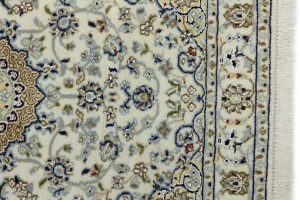 Cream Floral 3X8 Indo-Nain Oriental Runner Rug