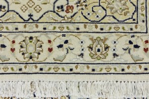Cream Floral 3X8 Indo-Nain Oriental Runner Rug