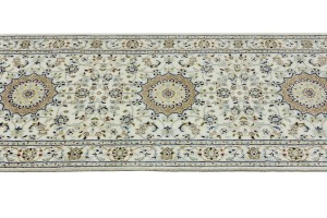 Cream Floral 3X8 Indo-Nain Oriental Runner Rug