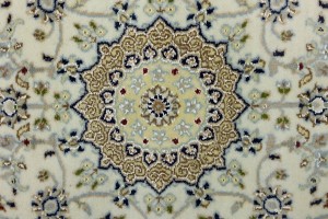Cream Floral 3X8 Indo-Nain Oriental Runner Rug