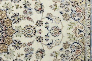 Cream Floral 5X7 Indo-Nain Oriental Rug