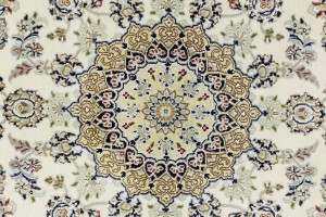 Cream Floral 5X7 Indo-Nain Oriental Rug