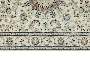 Cream Floral 3X12 Indo-Nain Oriental Runner Rug