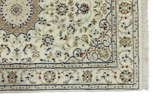Cream Floral 3X12 Indo-Nain Oriental Runner Rug