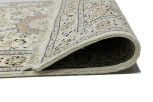 Cream Floral 3X12 Indo-Nain Oriental Runner Rug