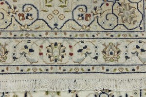 Cream Floral 3X12 Indo-Nain Oriental Runner Rug