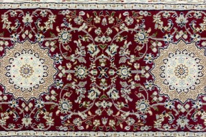 Red Floral 3X12 Indo-Nain Oriental Runner Rug