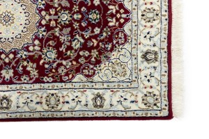 Red Floral 3X12 Indo-Nain Oriental Runner Rug
