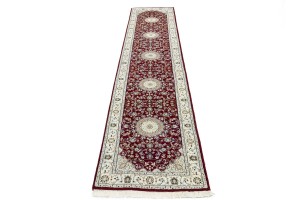 Red Floral 3X12 Indo-Nain Oriental Runner Rug