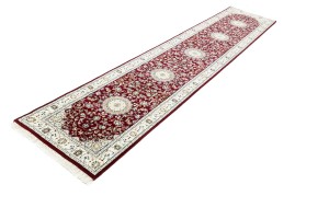 Red Floral 3X12 Indo-Nain Oriental Runner Rug