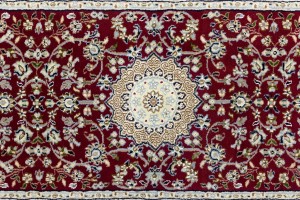 Red Floral 3X12 Indo-Nain Oriental Runner Rug