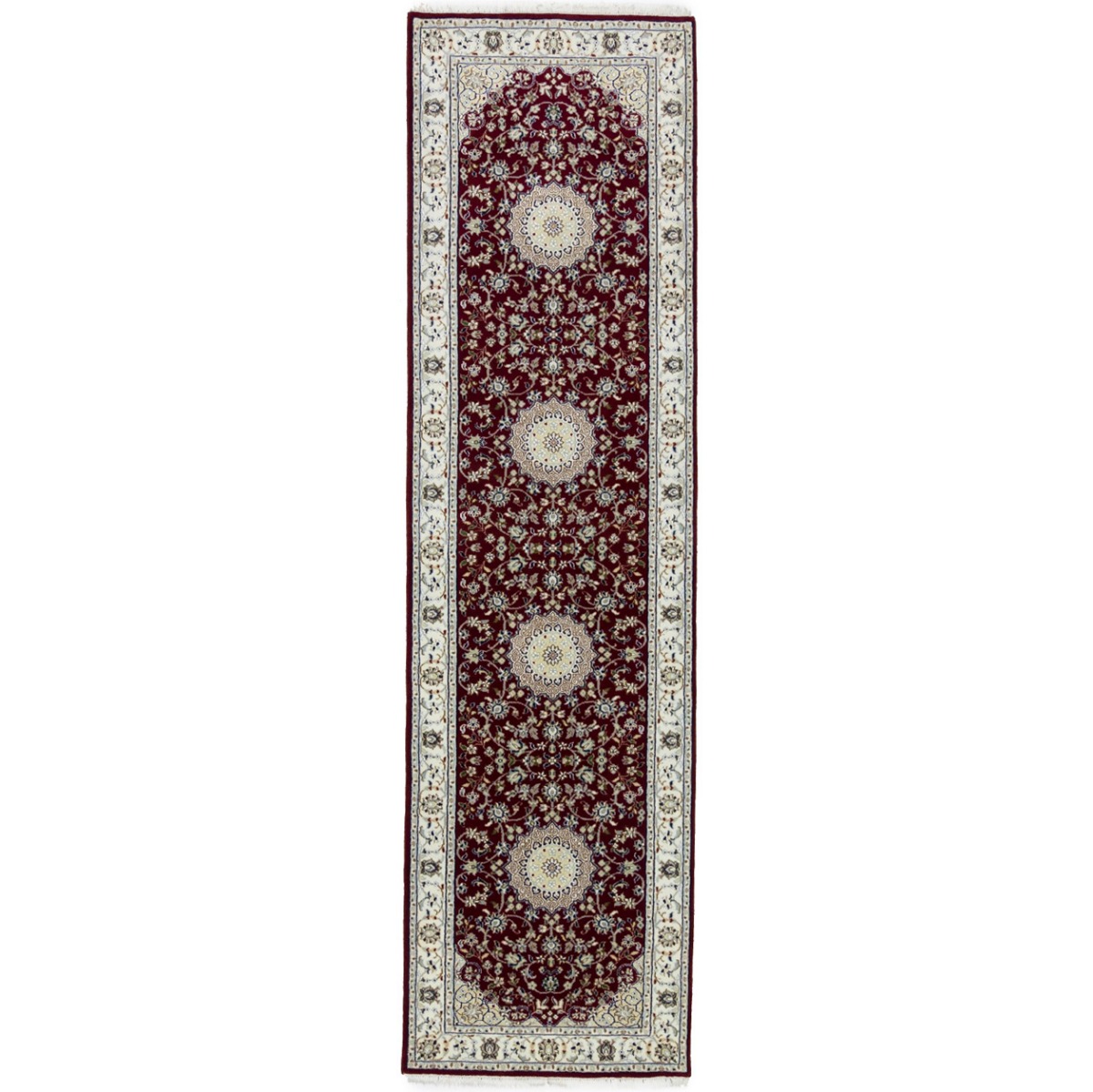 Red Floral 3X10 Indo-Nain Oriental Runner Rug