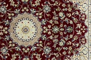 Red Floral 3X10 Indo-Nain Oriental Runner Rug