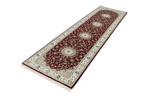 Red Floral 3X10 Indo-Nain Oriental Runner Rug
