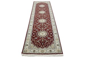 Red Floral 3X10 Indo-Nain Oriental Runner Rug